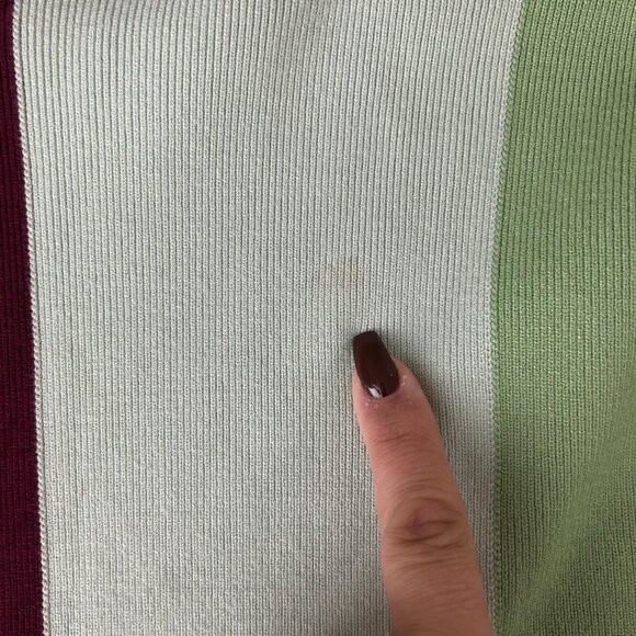 VVB Victoria Beckham Sweater Womens Medium Colorblock Turtleneck Pullover Boxy - Picture 5 of 11